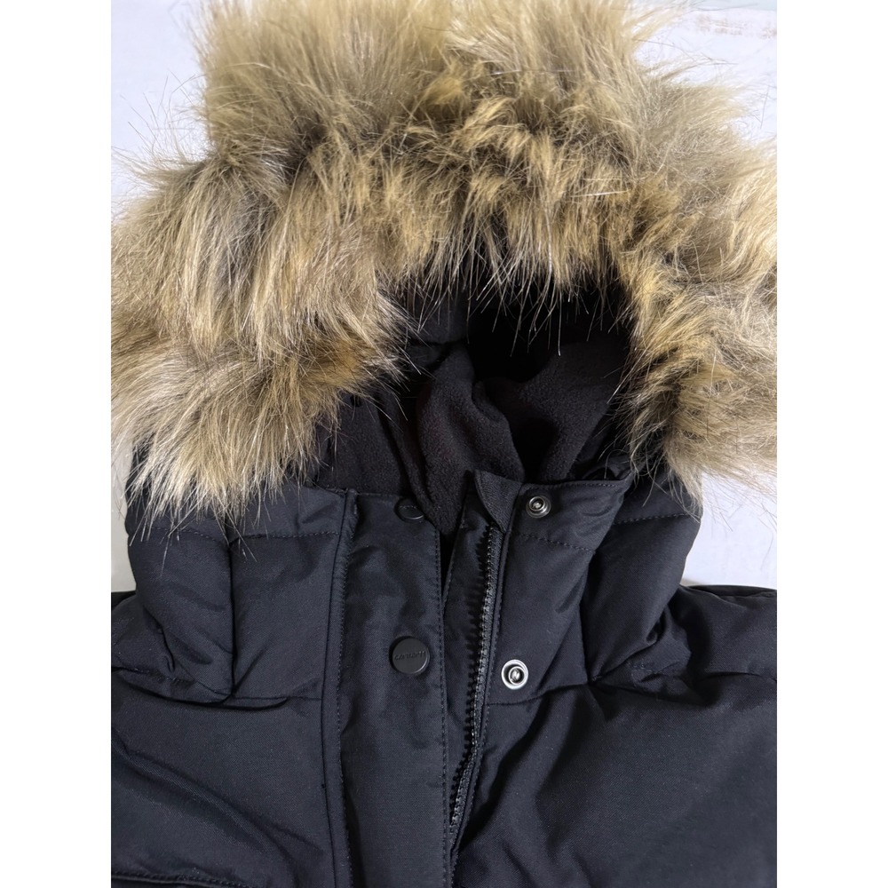 Carhartt Montana Insulated Coat Womens M Black Faux Fur Hood Parka OC5456 - Picture 2 of 12